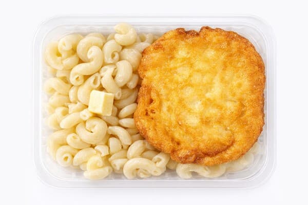 Отбивная куриная в кляре с макаронами отварными